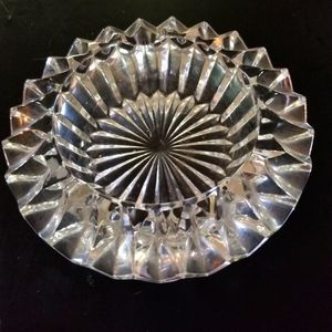 Vintage Crystal  Cut Glass Cigar Ashtray